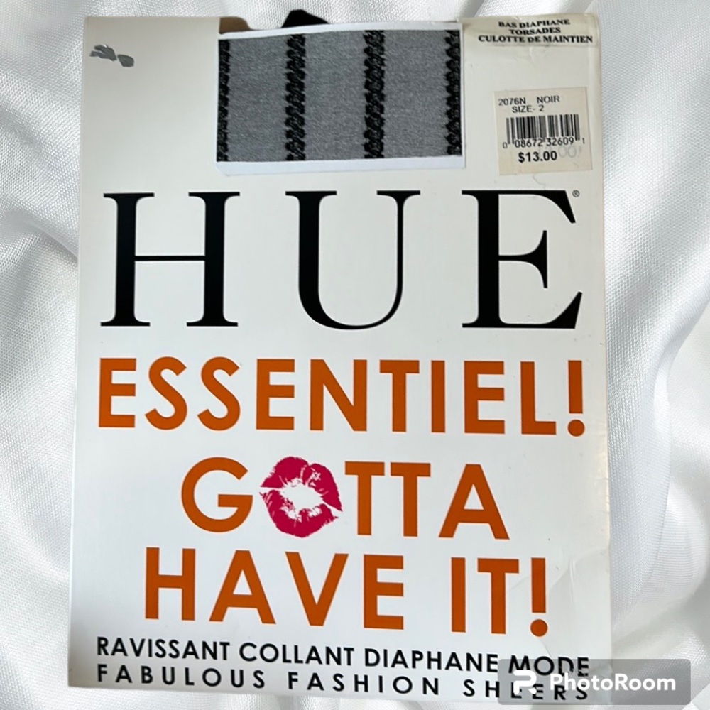 HUE black sheer decorative nylon size 2